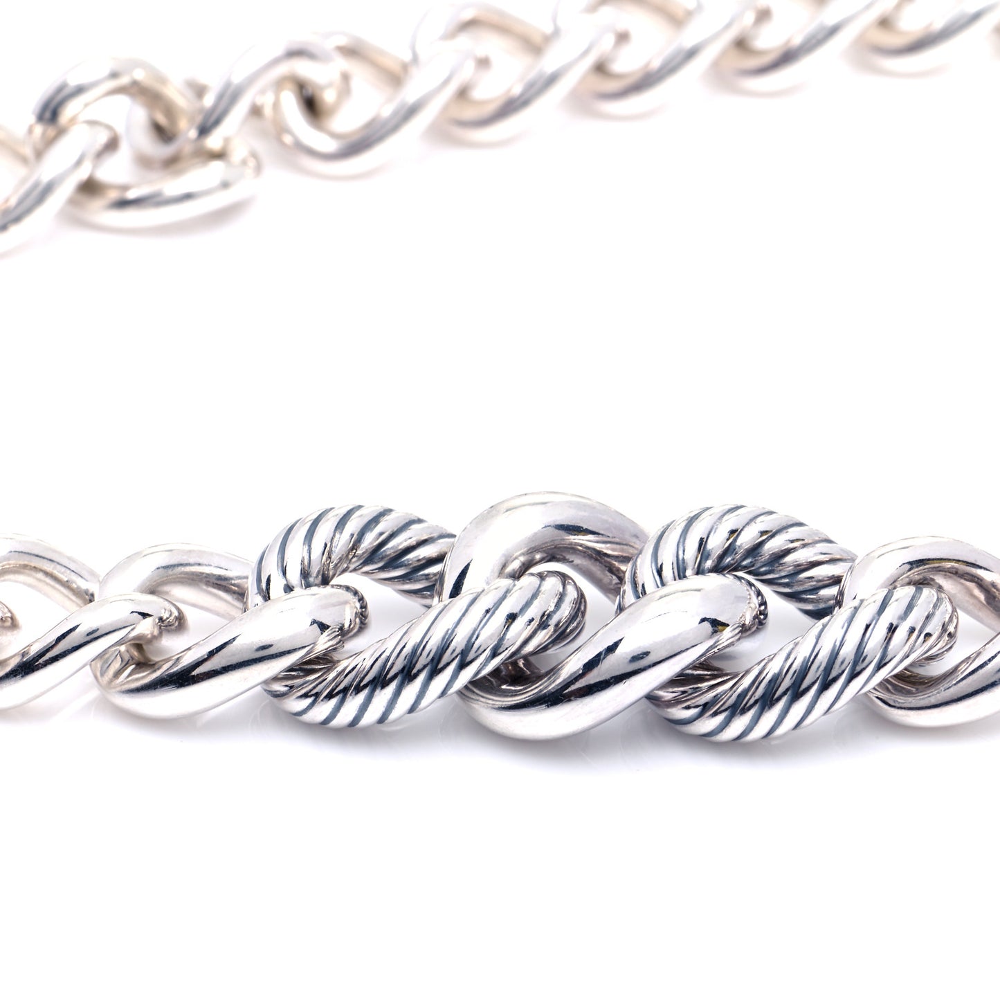 Sterling Silver Graduated Curb Link Necklace