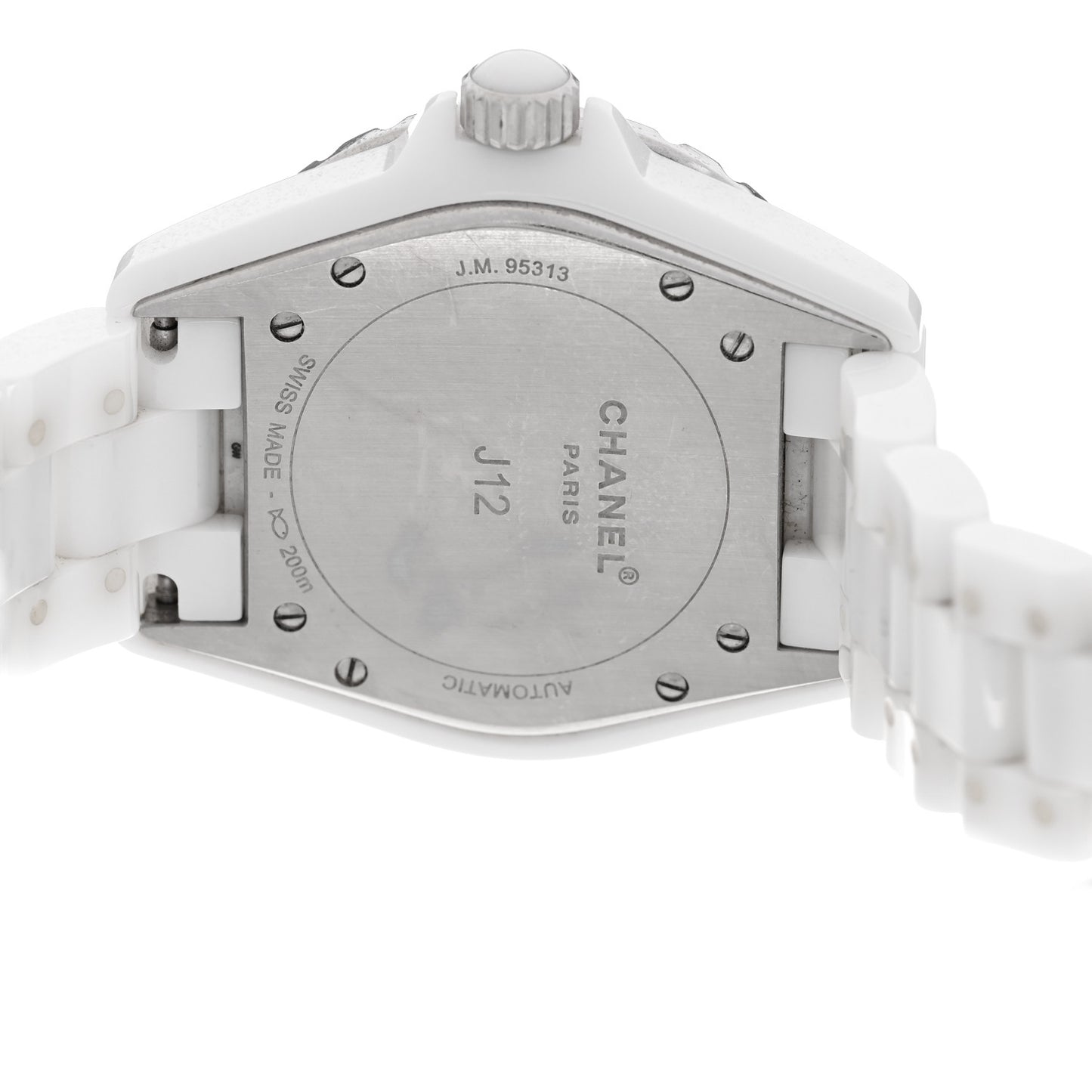 Stainless Steel Ceramic Diamond 38mm J12 Automatic Watch White White
