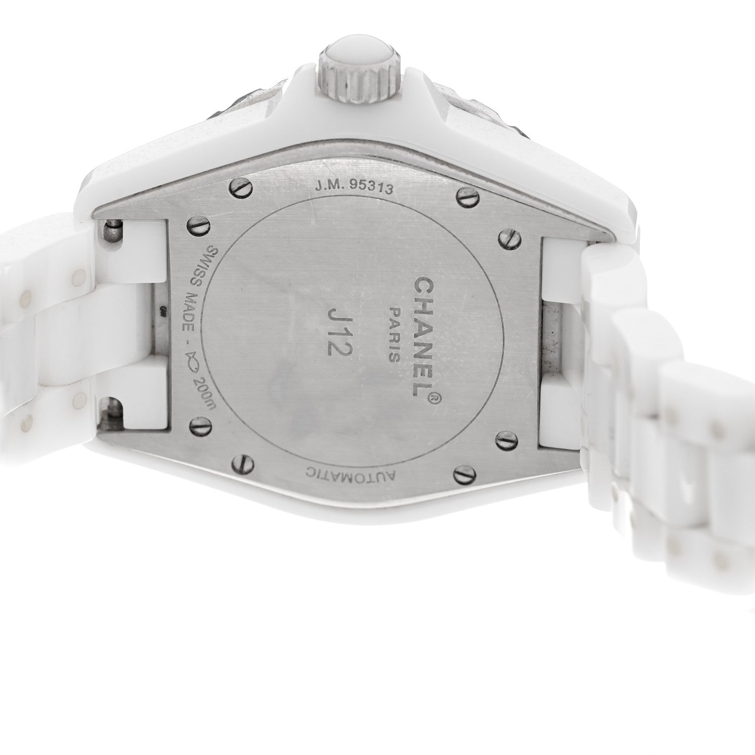 Chanel Stainless Steel Ceramic Diamond 38mm J12 Automatic Watch White White 4 of 4