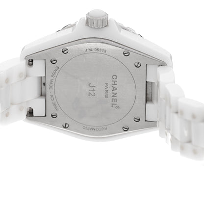Chanel Stainless Steel Ceramic Diamond 38mm J12 Automatic Watch White White 4 of 4