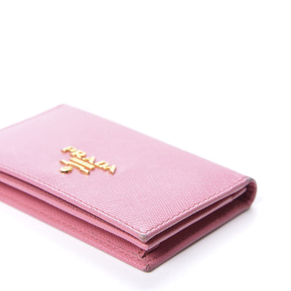 Prada Saffiano Metal Business Card Holder Begonia 7 of 10
