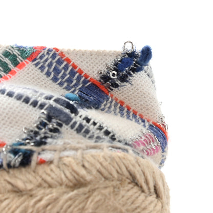 Chanel Tweed Grosgrain CC Espadrilles 36 White Blue Pink Green Black 10 of 17