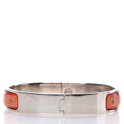 Hermes Enamel Narrow Clic Clac Star Moon Bracelet PM Orange 3 of 7