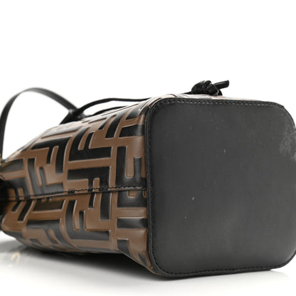 Fendi Vitello Liberty F is Fendi Bi-Color FF 1974 Embossed Mini Mon Tresor Bucket Bag Maya Black 9 of 14