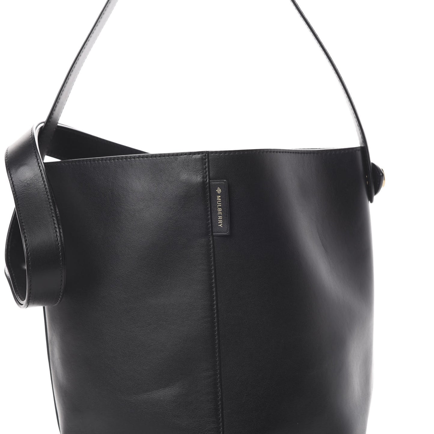 Calfskin Kite Bucket Bag Black