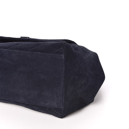 Saint Laurent Suede Chevron Monogram Large Nolita Blue 9 of 11