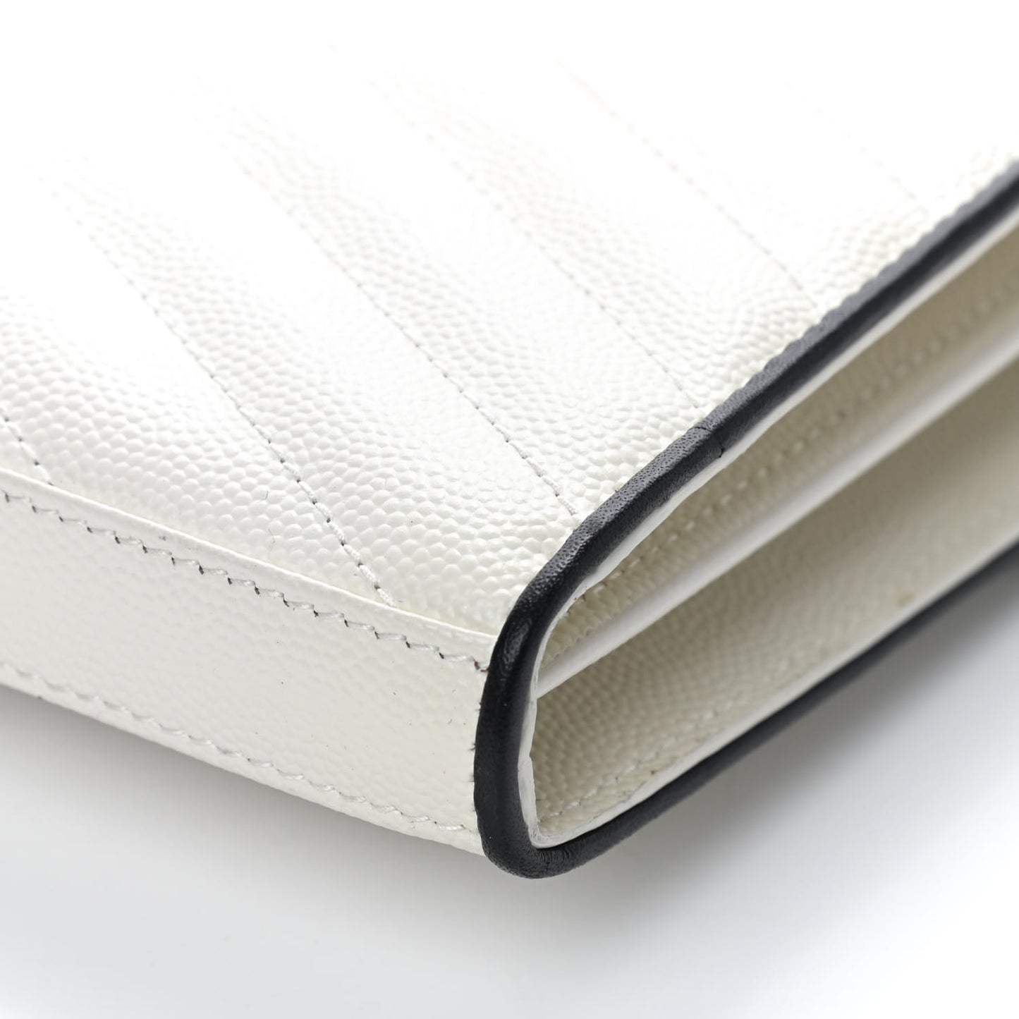 Grain De Poudre Matelasse Monogram Chain Wallet White Black