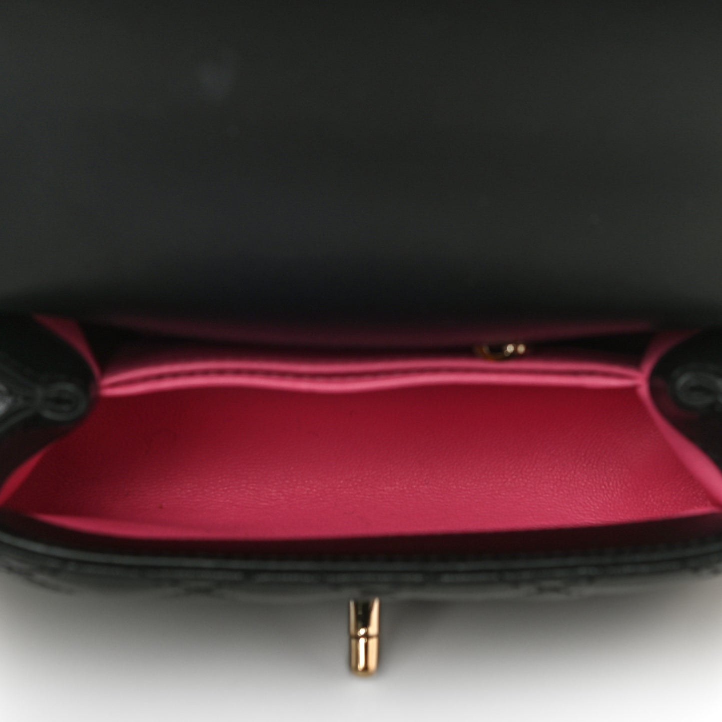 Goatskin Quilted Rainbow Extra Mini Coco Handle Flap Black