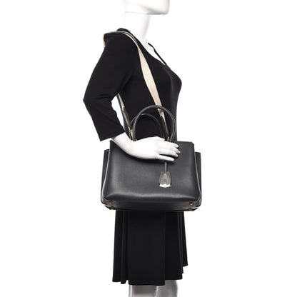 MCM Grained Calfskin Medium Milla Tote Phantom Grey 2 of 17