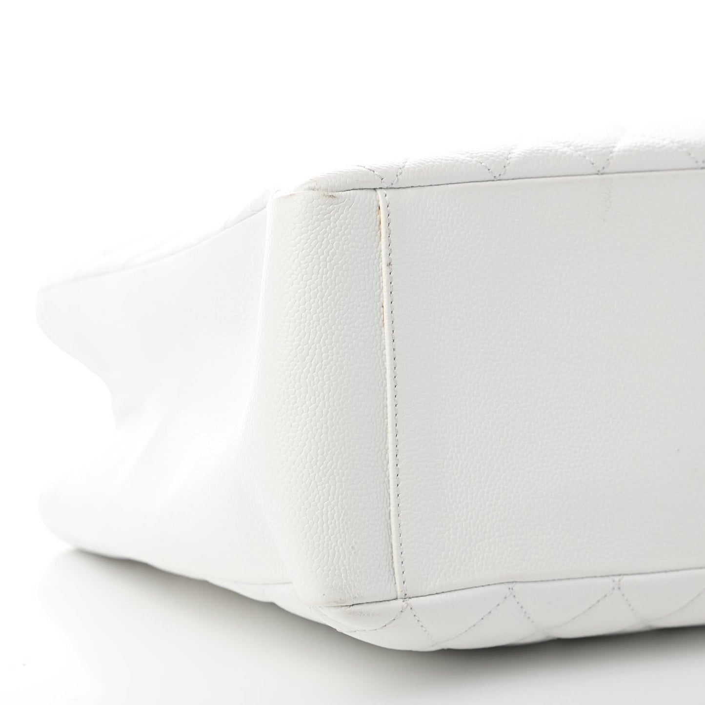 Caviar Quilted Grand Shopping Tote GST White