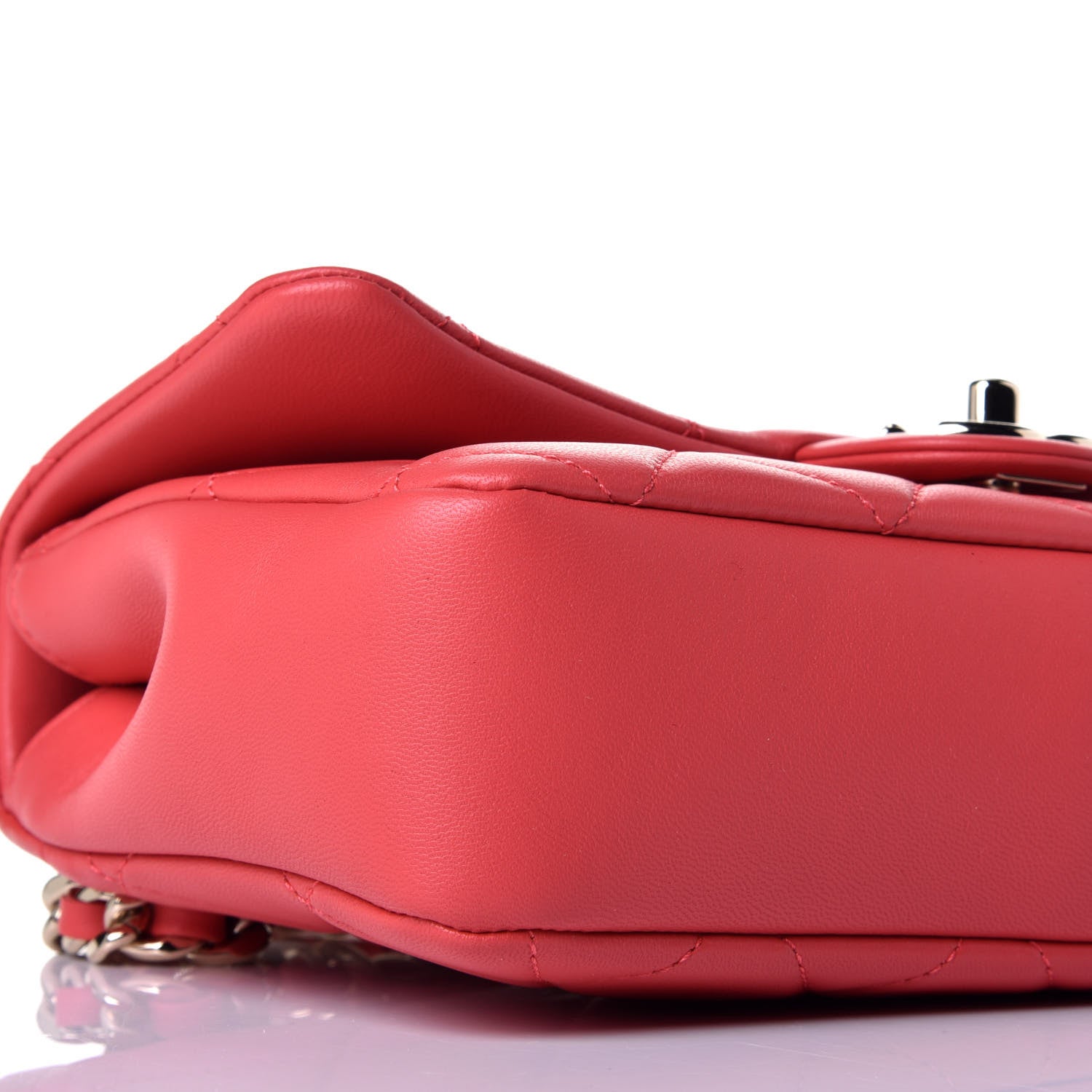 Chanel Lambskin Quilted Resin Bi-Color Chain Flap Bag Red 8 of 10