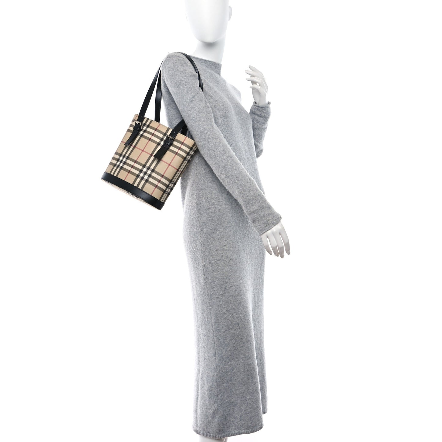 House Check Bucket Bag Black