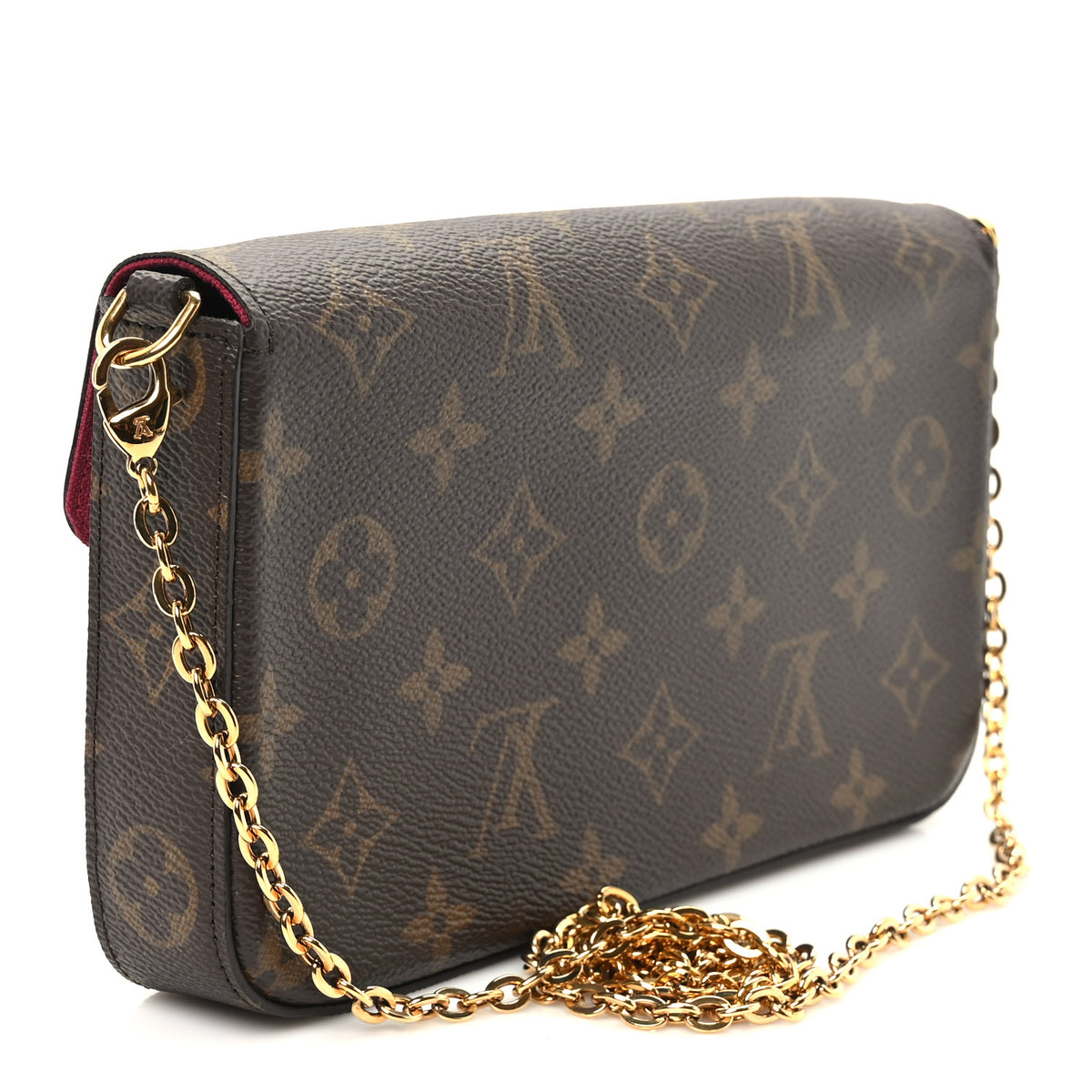 Louis Vuitton Monogram Pochette Felicie Chain Wallet Fuchsia 3 of 10