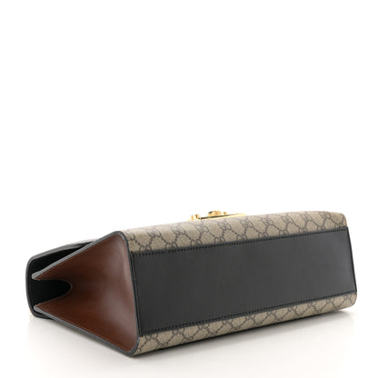 Gucci GG Supreme Monogram Calfskin Medium Padlock Shoulder Bag Beige Black Cuir 4 of 12