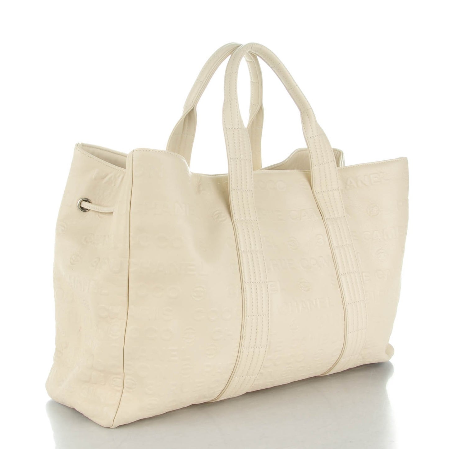 Calfskin Unlimited Shopping Tote White