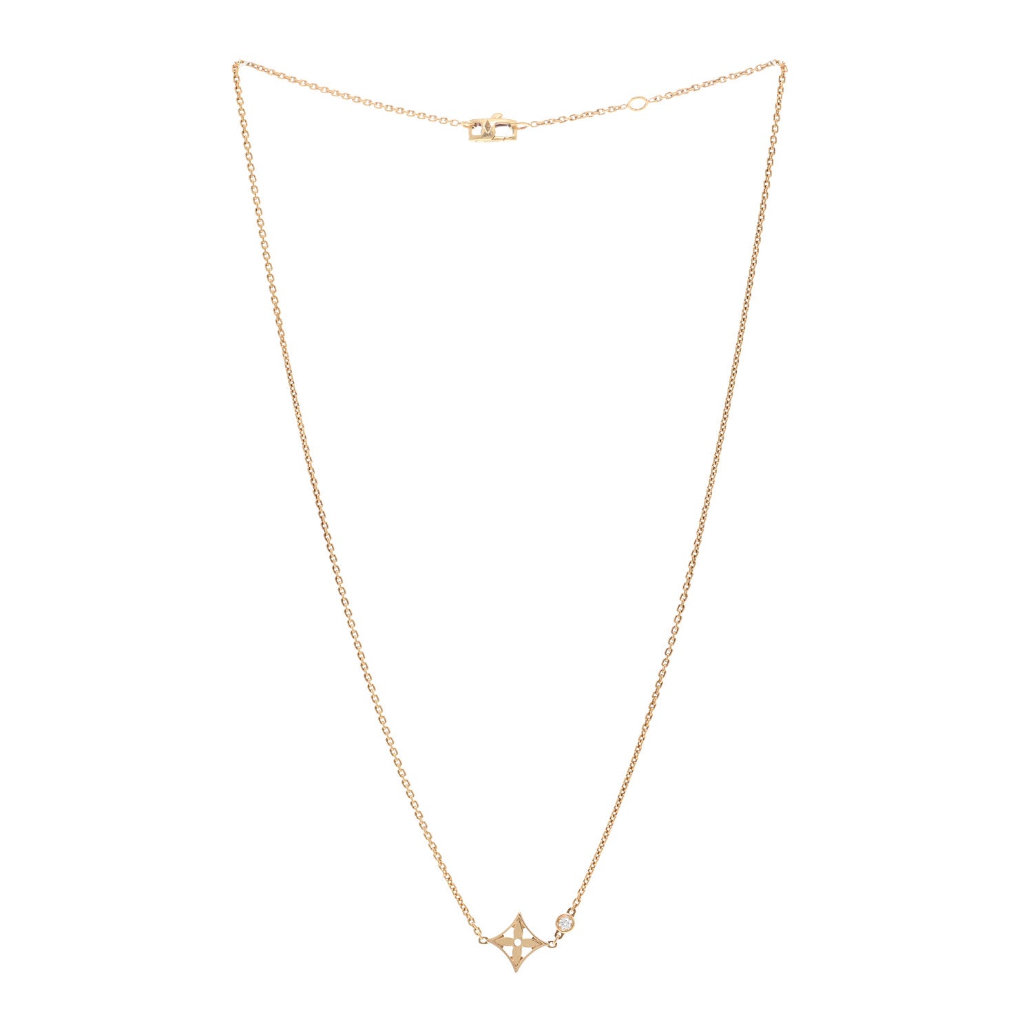 Louis Vuitton 18K Yellow Gold Diamond Idylle Blossom Pendant Necklace 3 of 4