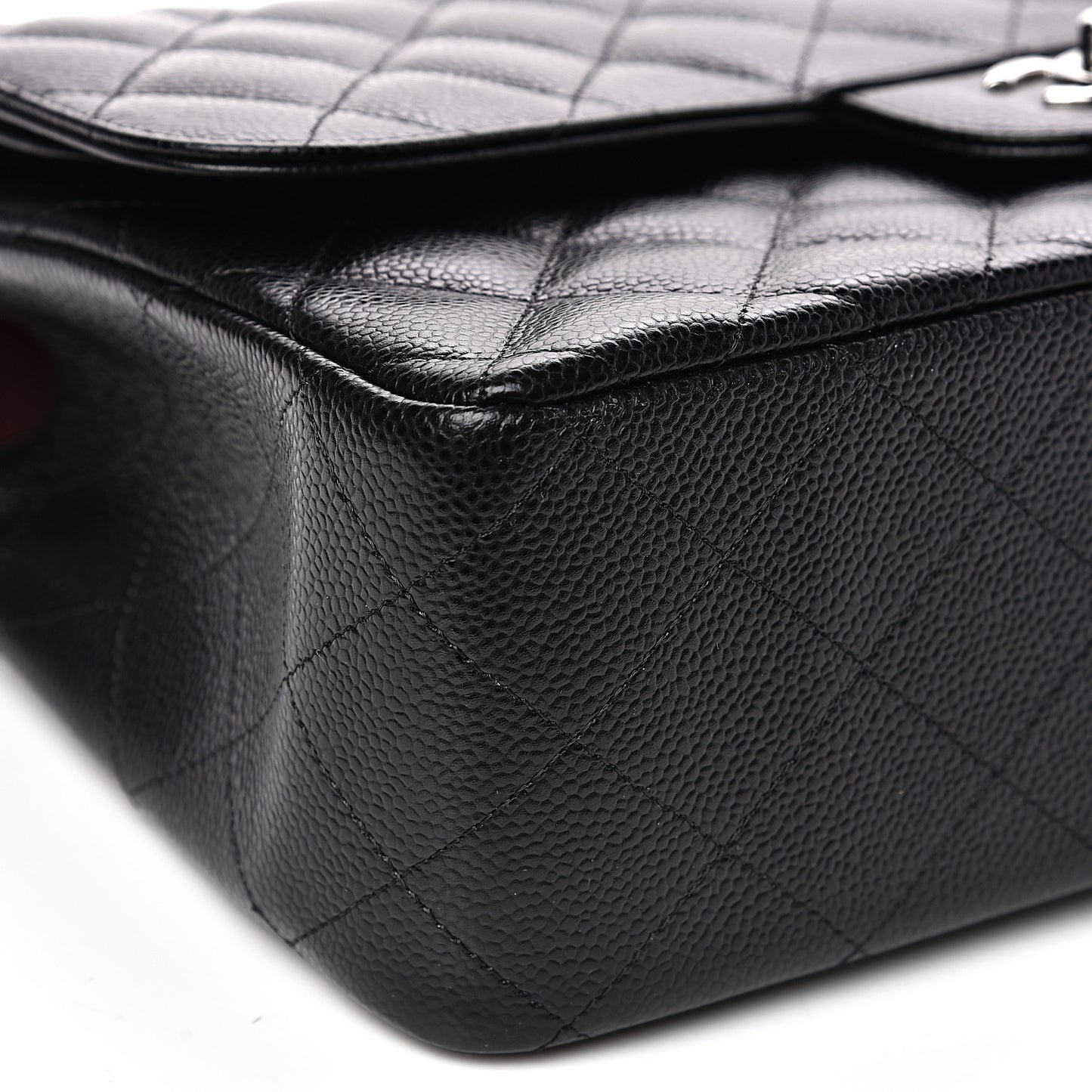Caviar Quilted Jumbo Double Flap Black
