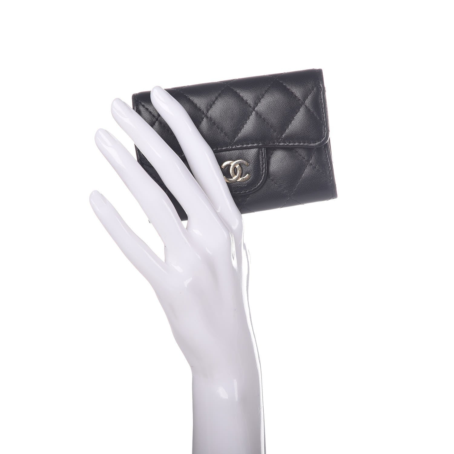 Chanel Lambskin Quilted 4 Key Holder Black 2 of 9