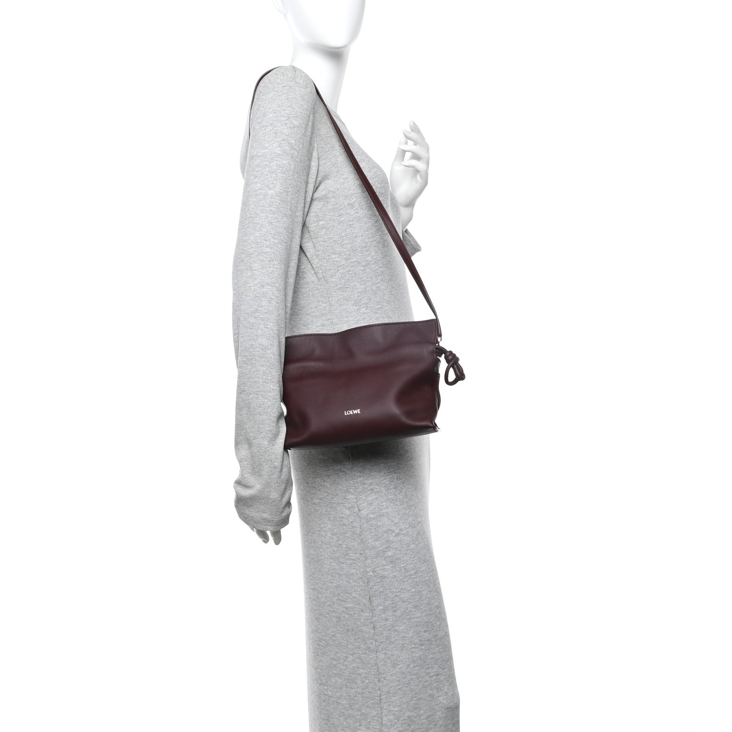 Loewe Calfskin Mini Flamenco Knot Clutch Dark Burgundy 2 of 15