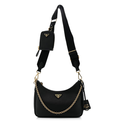 Prada Saffiano Lux Re-Edition 2005 Shoulder Bag Black 1 of 10