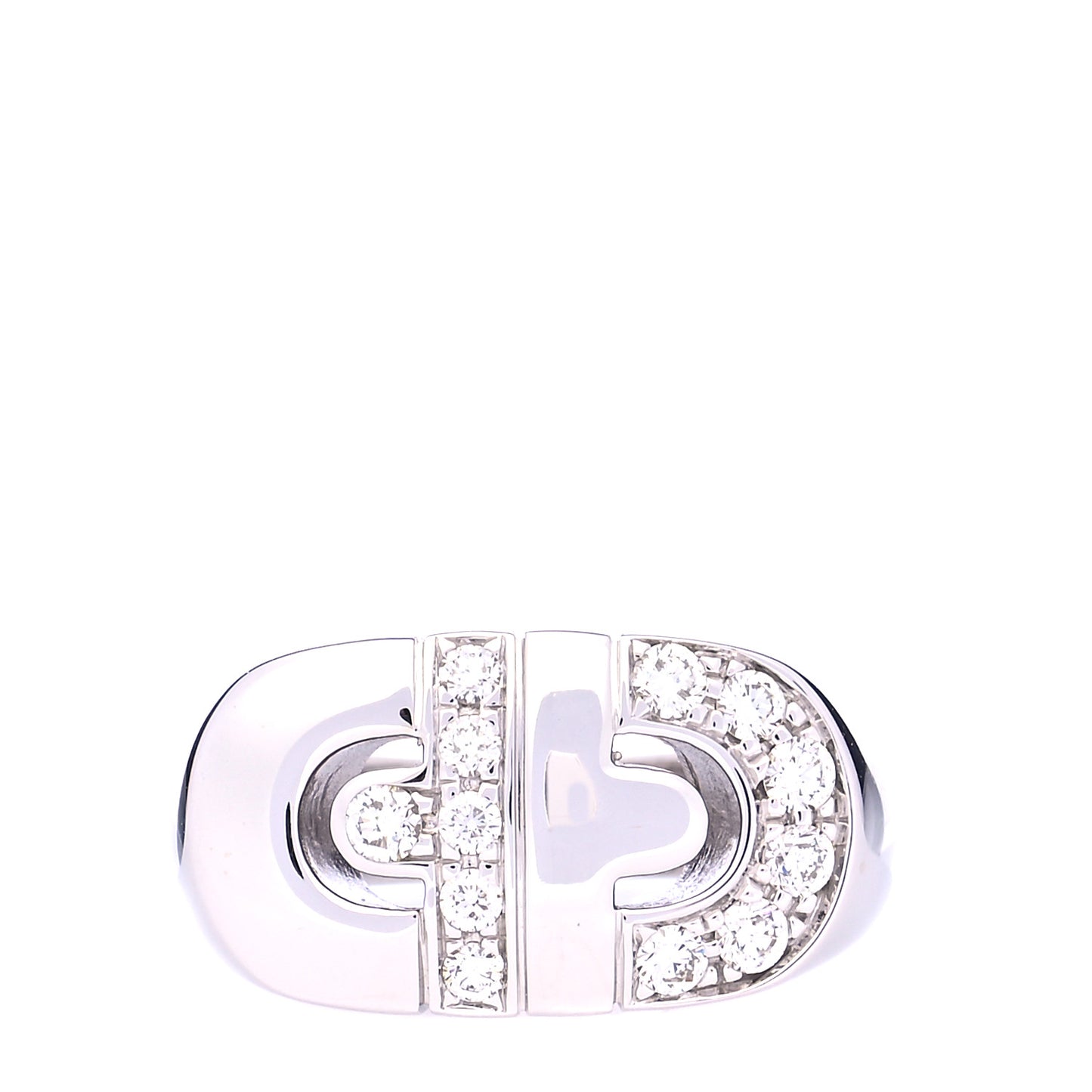 18K White Gold Diamond Parentesi Ring 54 6.75