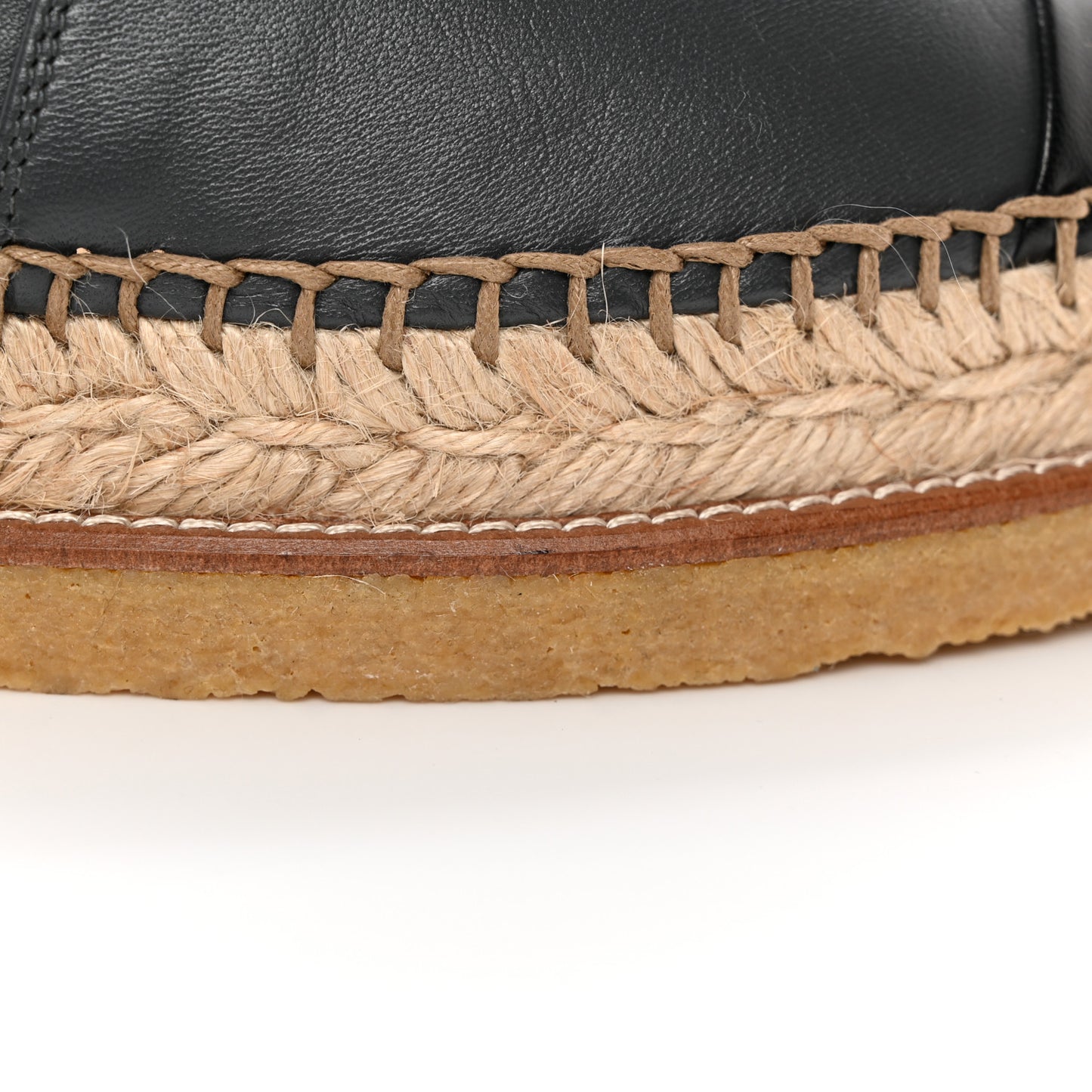 Lambskin CC Espadrilles 38 Grey Black