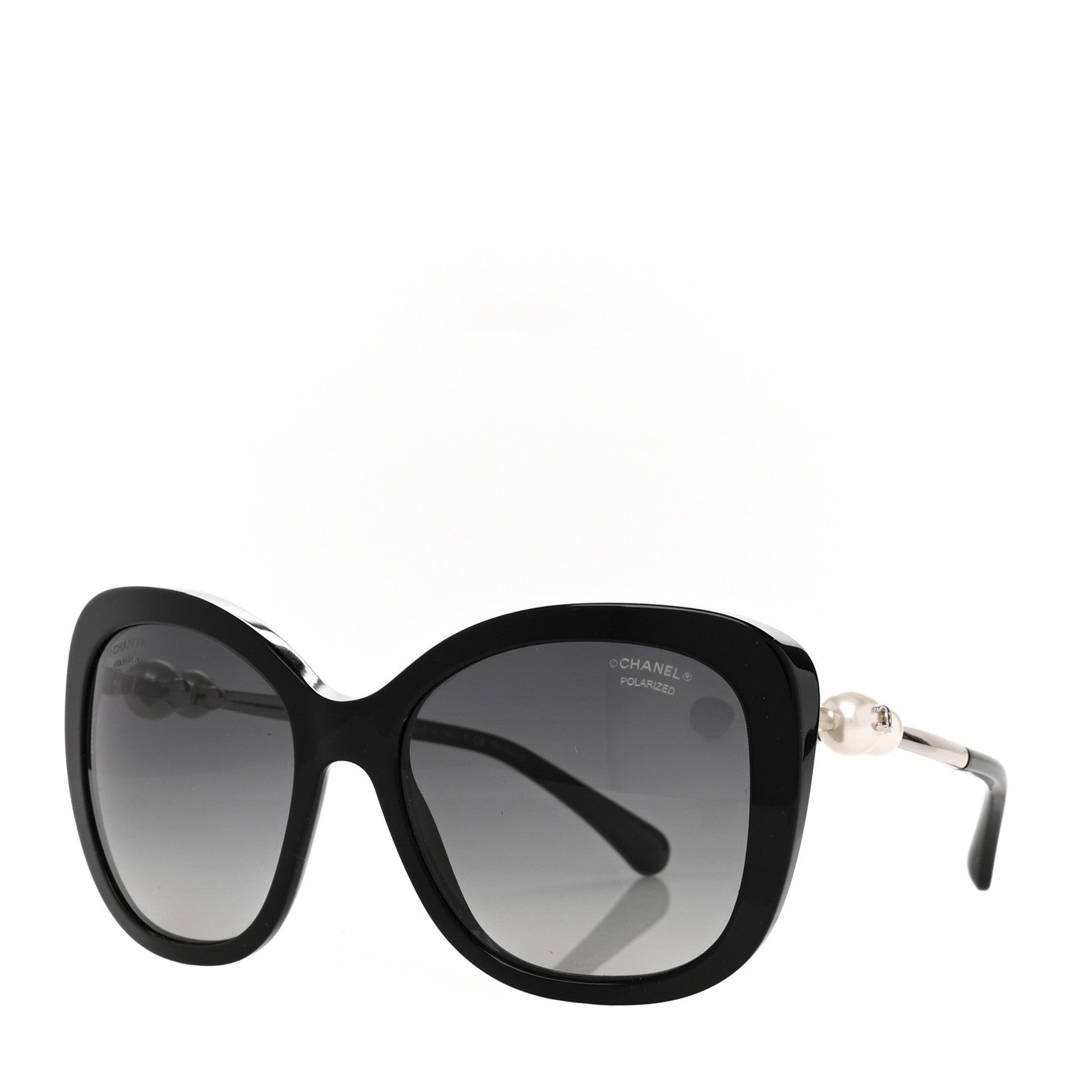 Chanel Acetate Butterfly Winter Pearl Sunglasses 5339-H Black 1 of 8