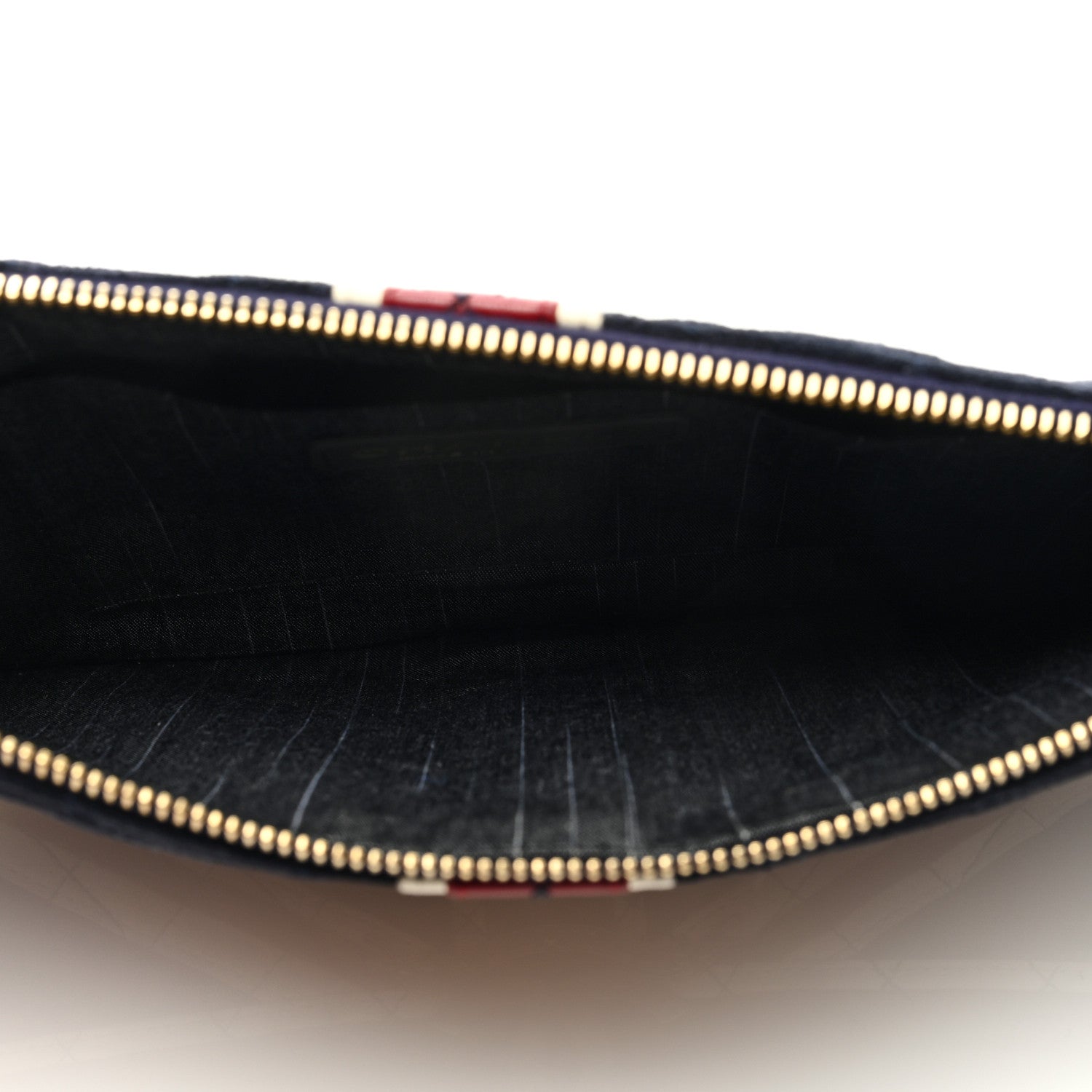 Chanel Velvet Union Jack Clutch Navy Red 5 of 9