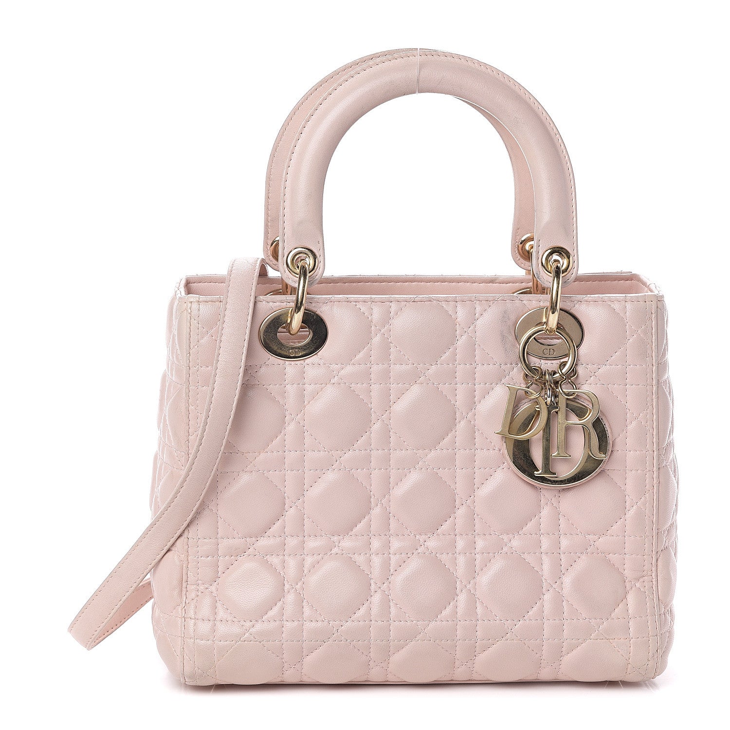 Christian Dior Lambskin Cannage Medium Lady Dior Light Pink 1 of 8