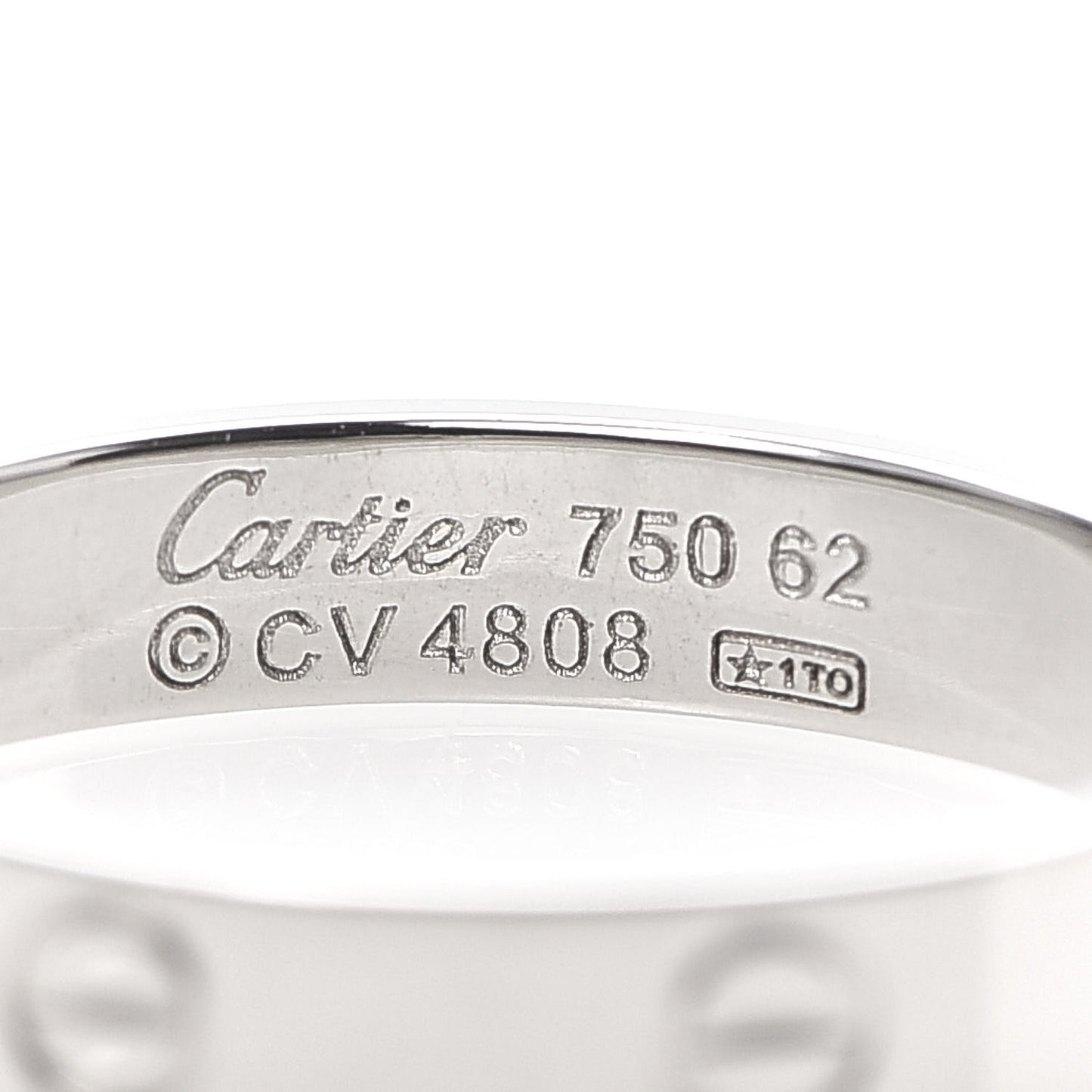 18K White Gold 4mm LOVE Wedding Band Ring 62 10