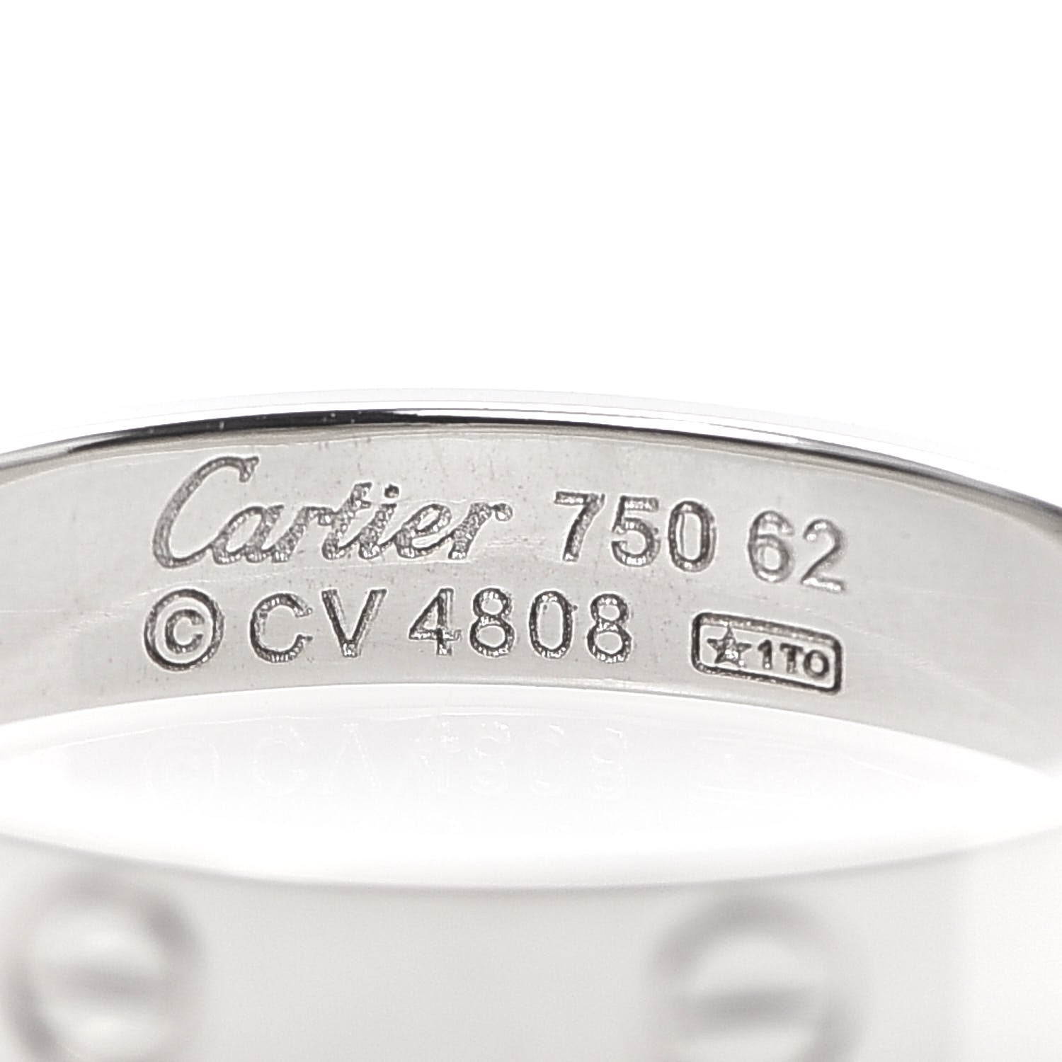 Cartier 18K White Gold 4mm LOVE Wedding Band Ring 62 10 4 of 4