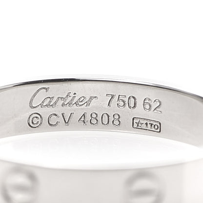 Cartier 18K White Gold 4mm LOVE Wedding Band Ring 62 10 4 of 4