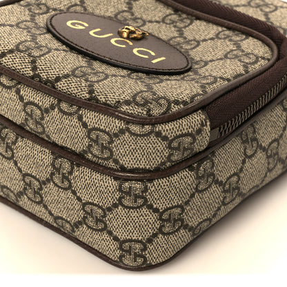 Gucci GG Supreme Monogram Mini Neo Vintage Double Zip Messenger Bag Beige New Acero Crop 10 of 11