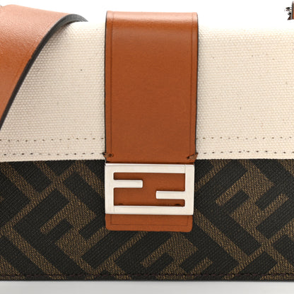 Fendi Glazed Fabric Cotton Vitello King Aura FF 1974 Baguette Belt Pouch Tobacco Moro Grezzo Cuoio 8 of 10