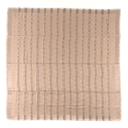 Louis Vuitton Silk Lurex Wool So Shine Monogram Shawl Beige 1 of 3