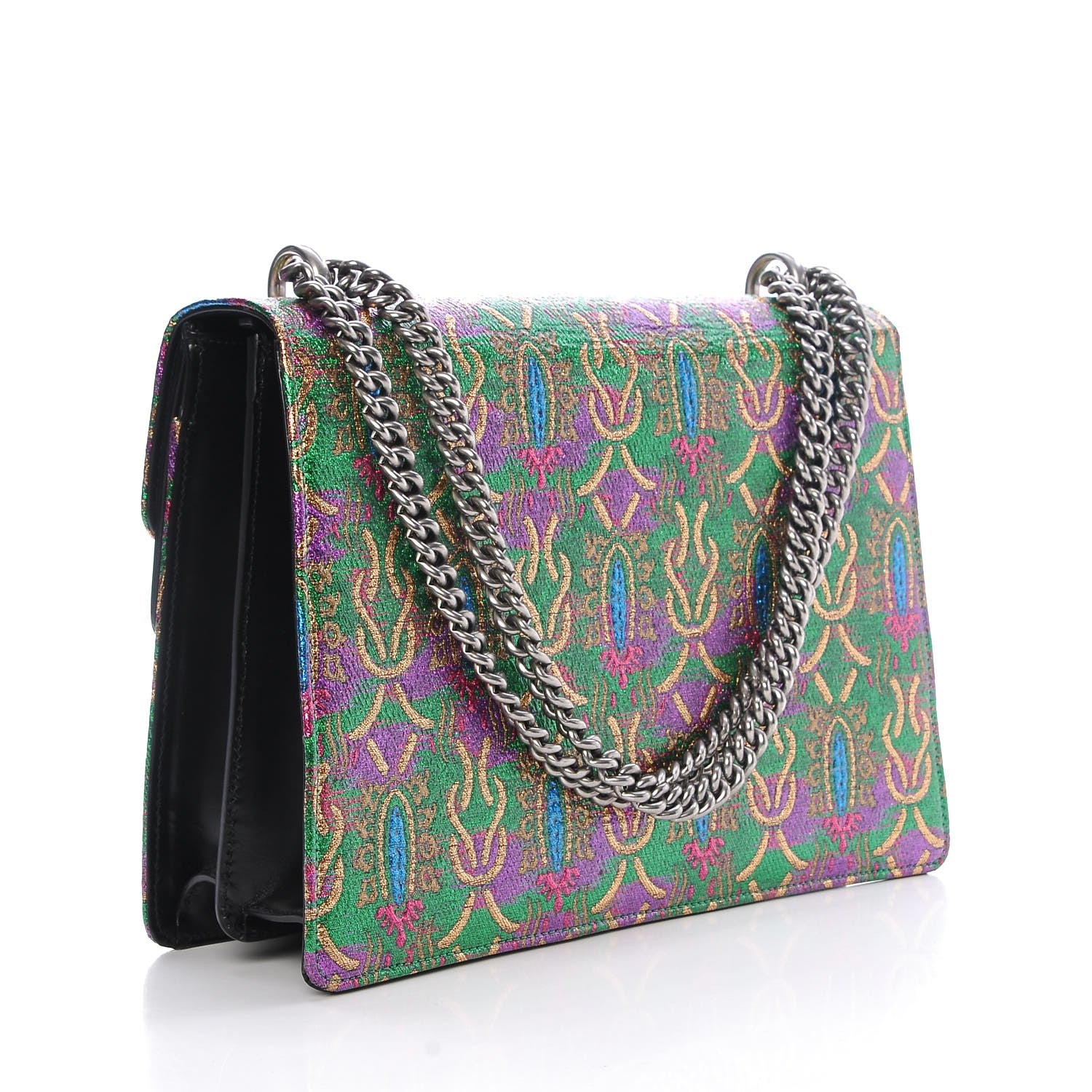 Gucci Brocade Crystal Embellished Medium Dionysus Shoulder Bag Multi 3 of 8