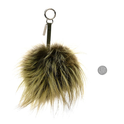 Fendi Fox Mink Rabbit Fur Vitello Flamingo Kooky Monster Bag Bug Charm Verde Multicolor Olive 2 of 4