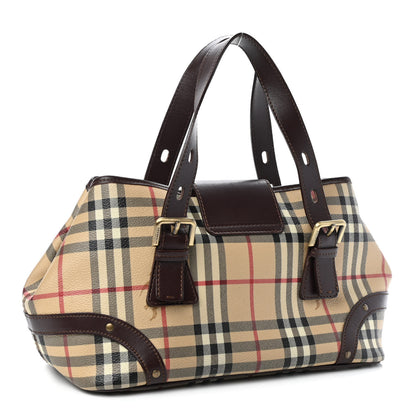 Burberry Haymarket Check Buckle Satchel Chocolate 2 of 9