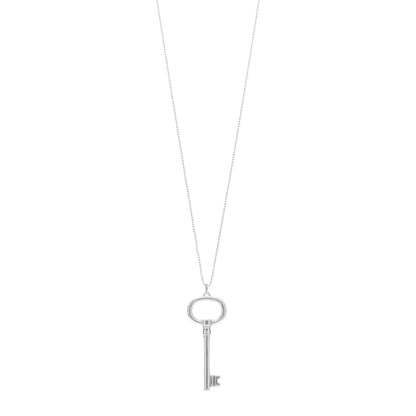 Tiffany Sterling Silver Oval Key Pendant Necklace 1 of 4