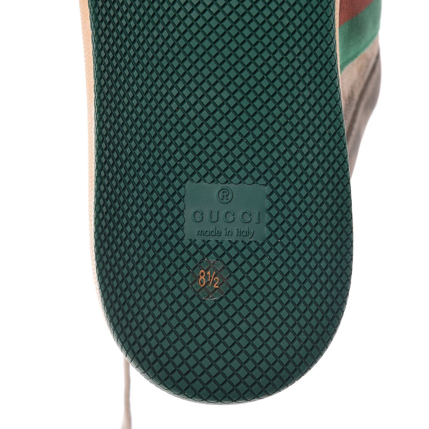 Gucci GG Monogram Nubuck Web Mens Screener Sneakers 8.5 New Sand Dusty Milk Vintage Green 7 of 9
