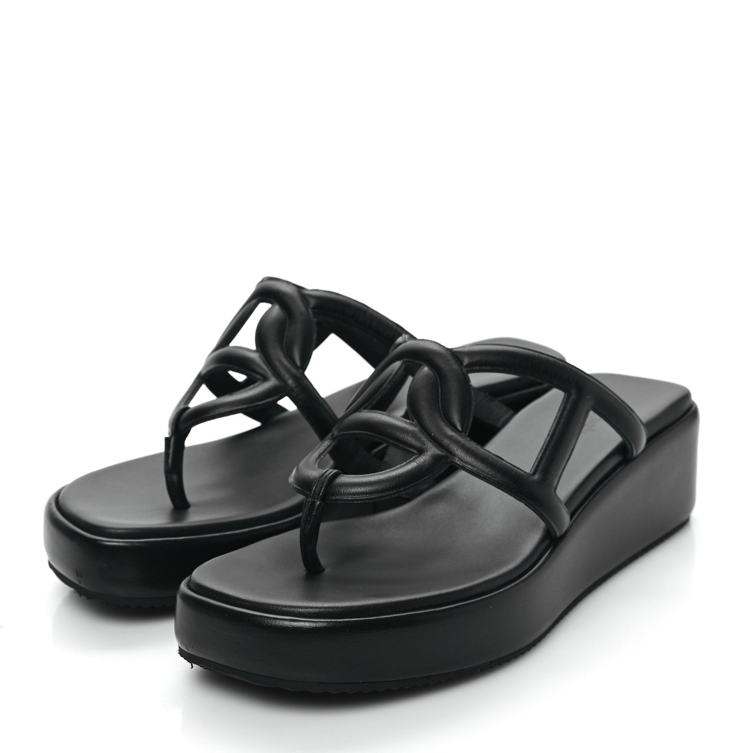Hermes Nappa Gipsy Sandals 39 Black 3 of 7