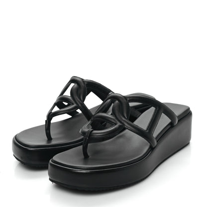 Hermes Nappa Gipsy Sandals 39 Black 3 of 7