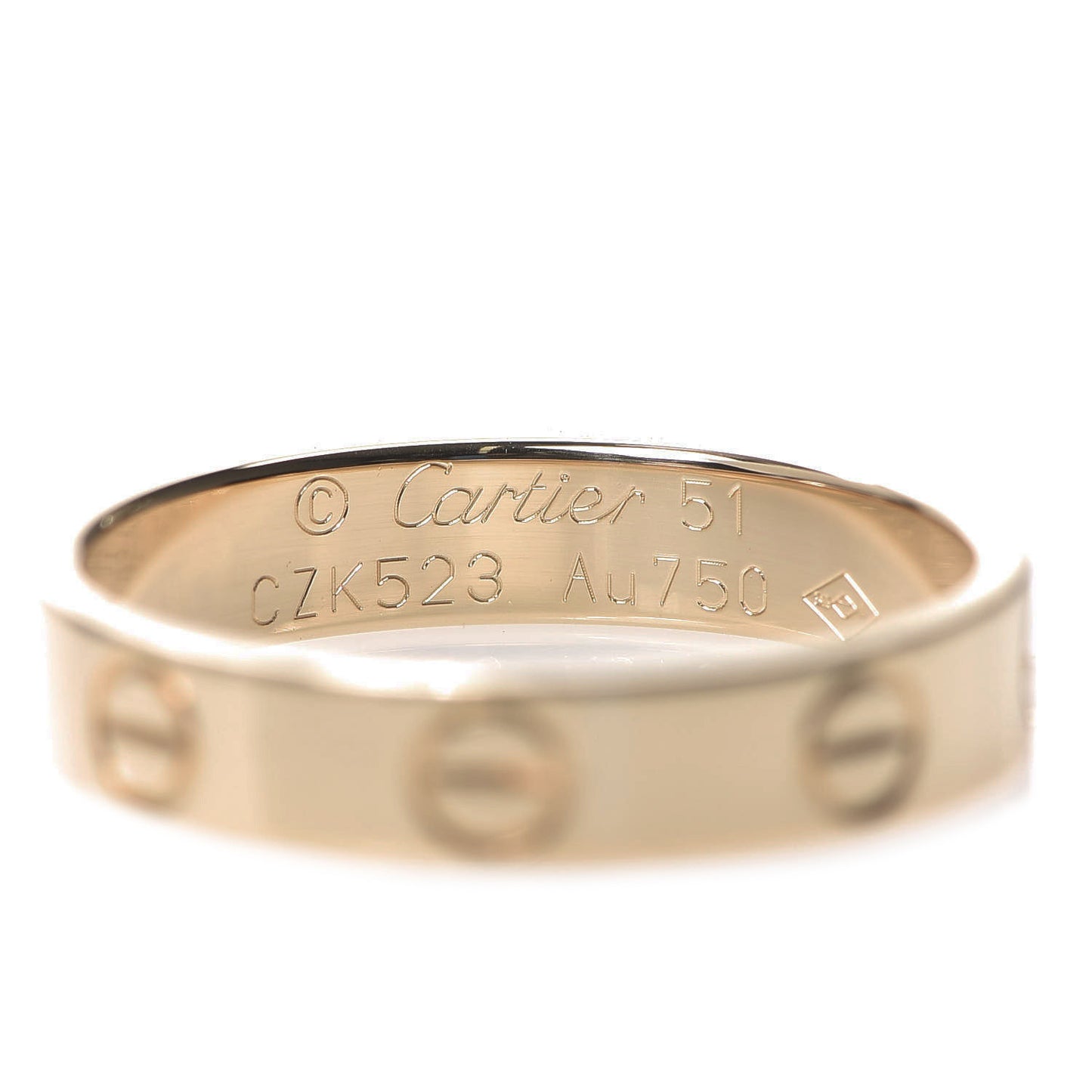 18K Yellow Gold 3.5mm LOVE Wedding Band Ring 51 5.75