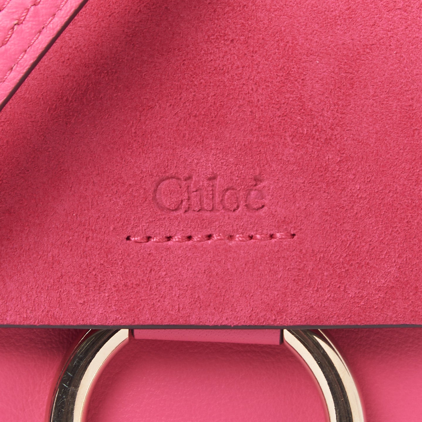 Suede Calfskin Mini Faye Bracelet Bag Fuchsia Rose