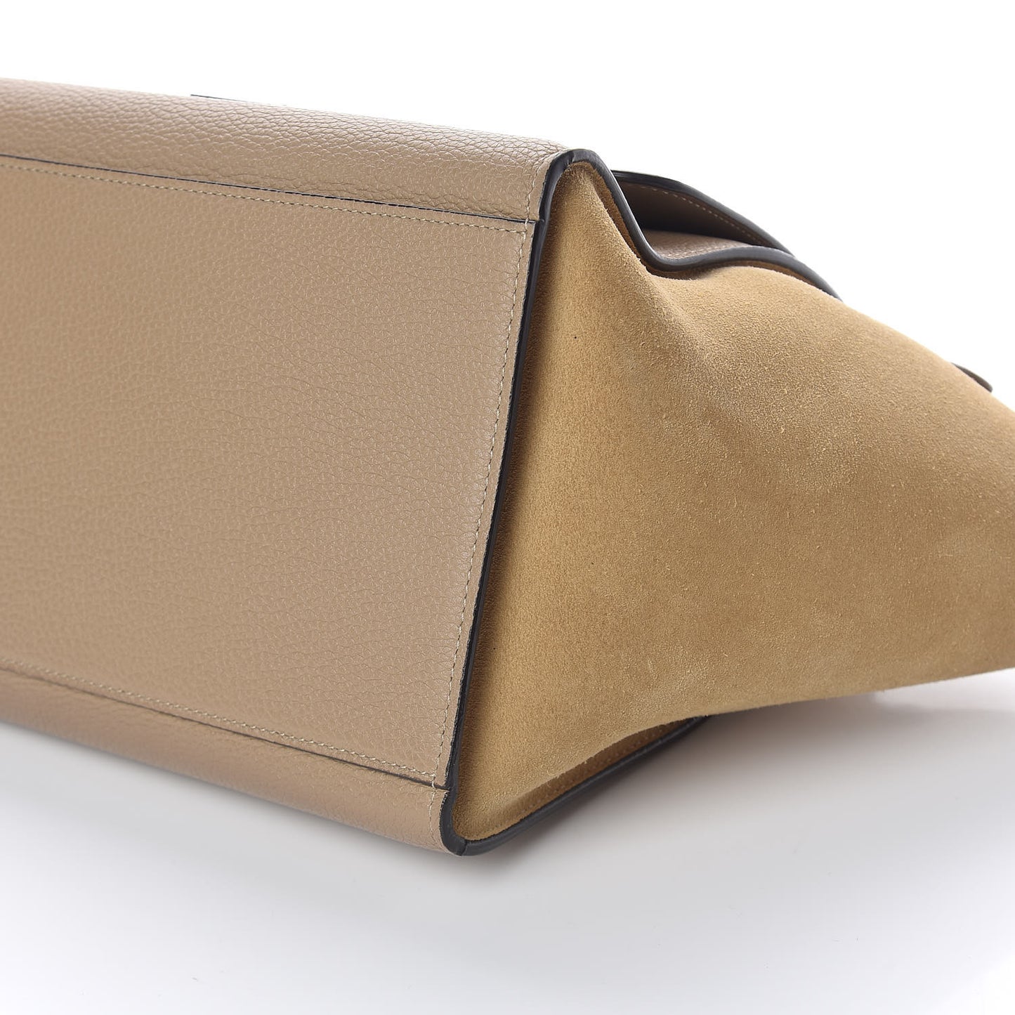 Drummed Calfskin Suede Medium Trapeze Dune