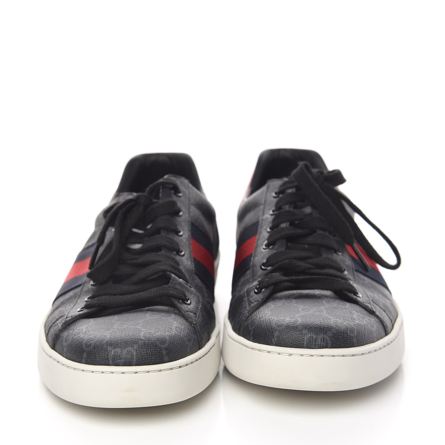 Gucci GG Supreme Monogram Ayers Web Mens New Ace Sneakers 11 Black 2 of 16