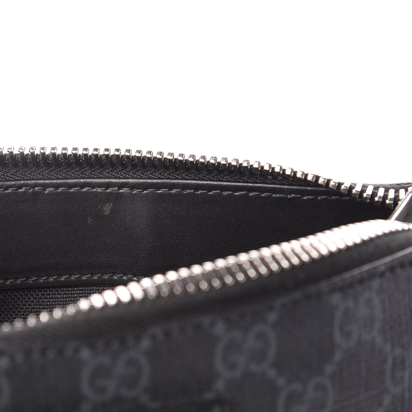 GG Supreme Monogram Web Small Flat Messenger Bag Black Grey