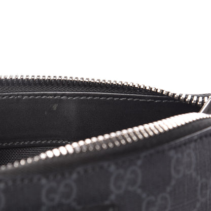 Gucci GG Supreme Monogram Web Small Flat Messenger Bag Black Grey 9 of 12