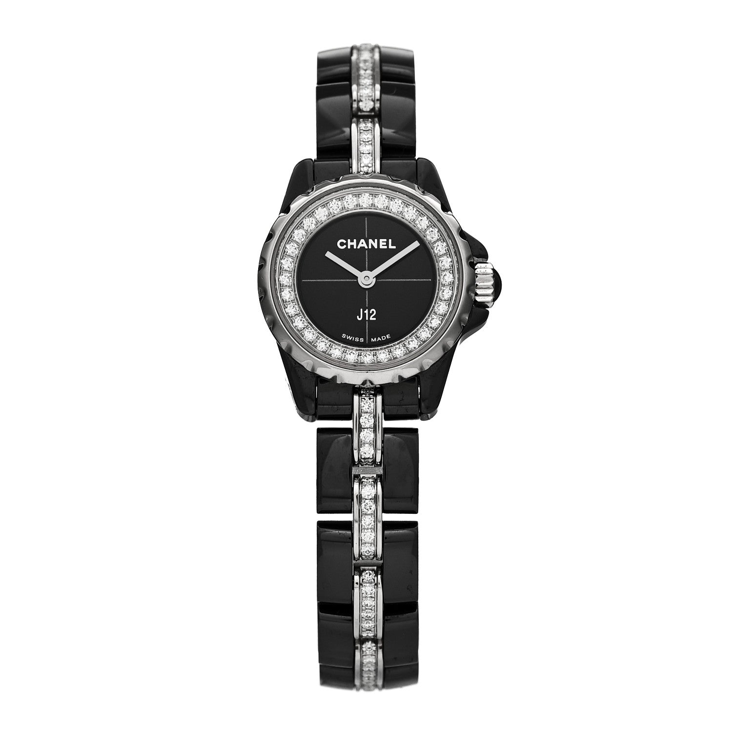 Chanel Stainless Steel Ceramic Diamond Bezel 19mm J12 XS Quartz