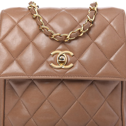 Chanel Lambskin Quilted Flap Camera Case Brown 10 of 11